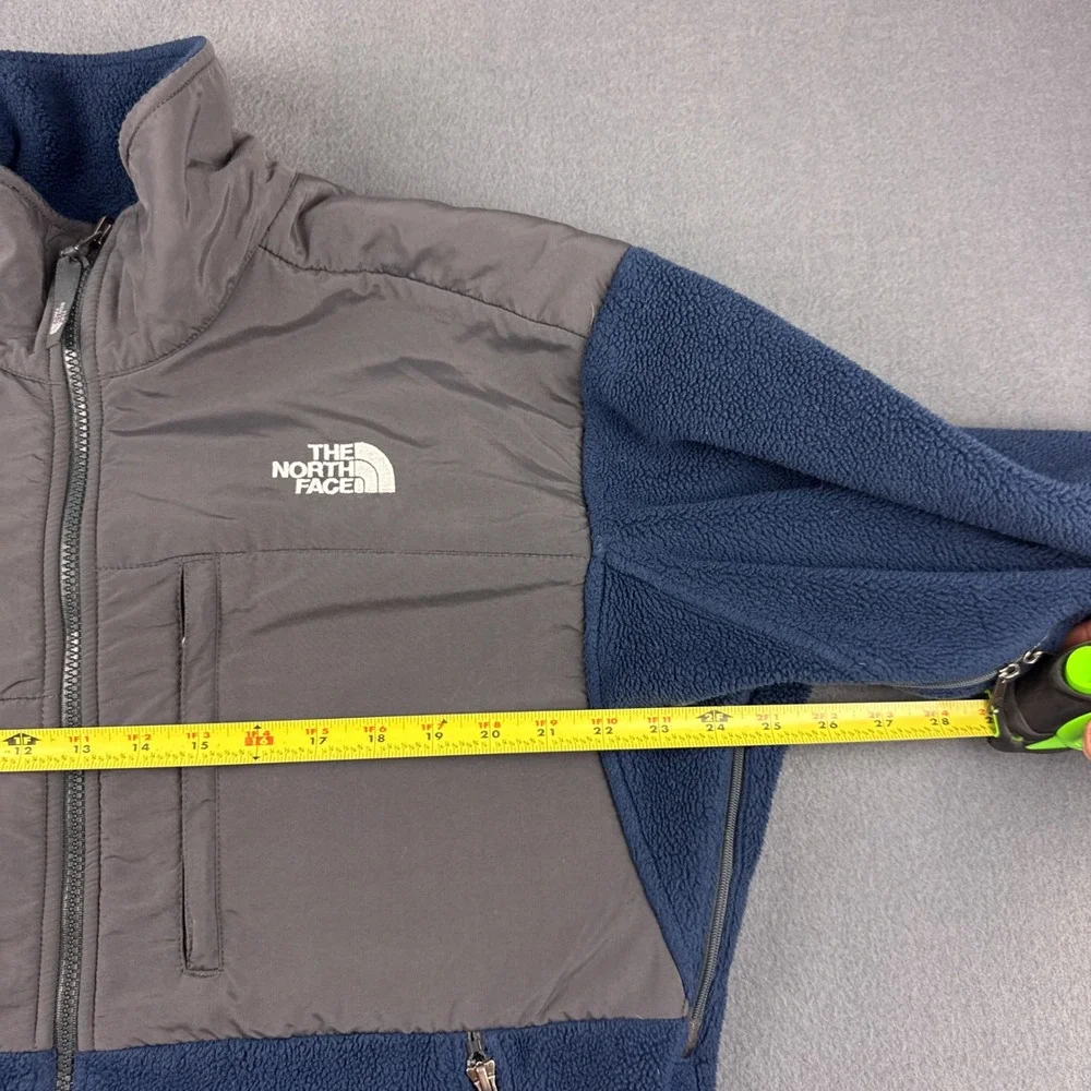 The North Face Denali Jacket Men's M Blue Gray Polartec Fleece Full Zip Outdoor